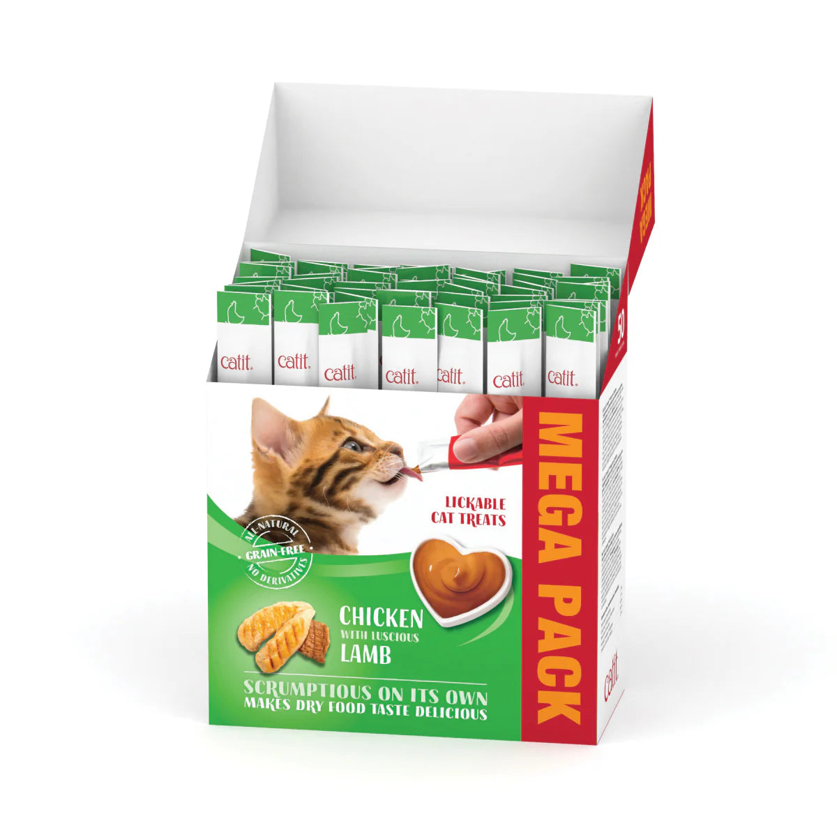 Catit Catit Creamy Treats Mega Pack Chicken with Lamb, 50 tubes/box