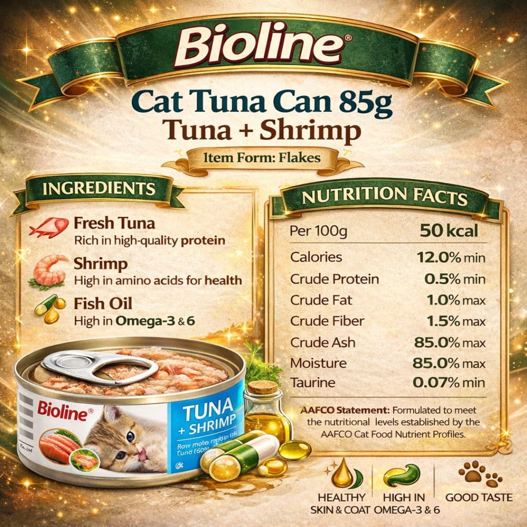 Bioline Cat Tuna Can Flavor Tuna + Shrimp 85g