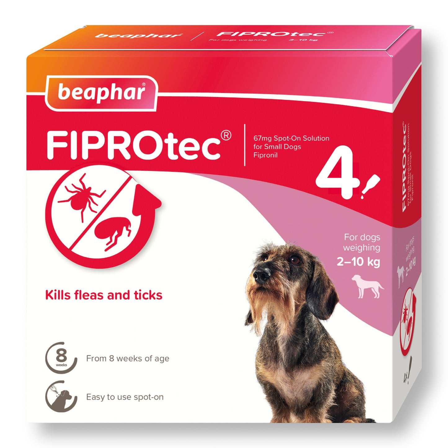Beaphar Fiprotec for Small Dog, 4 Pipettes