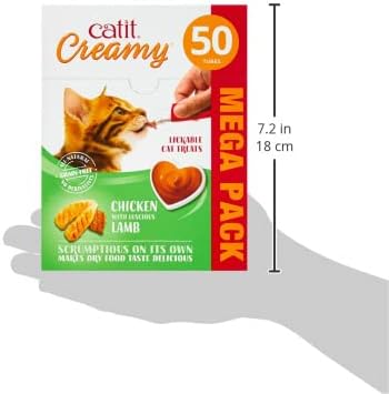 Catit Creamy Treats Mega Pack Chicken with Lamb, 50 tubes/box