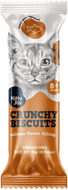 Kitty Joy Crunchy Biscuits with Salmon Flavor Filling Cat Treats 20g