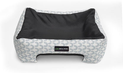 Doctor Pet Block Rectangle Pet Bed Small - Blue - Premium Waterproof Bed with Sustainable Filling, Non-Slip Base & Durable Exterior – 60 x 50 x 19 cm