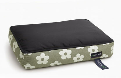 Doctor Pet Cozy Pet Mattress Medium - Green - Soft & Durable Washable Dog & Cat Bed with Sustainable Filling and Non-Slip Base – 85 x 55 x 15 cm
