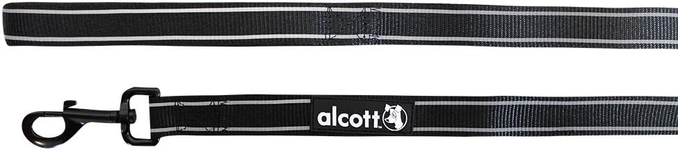 Alcott Adventure Dog Leash With Reflective Stitching & Neoprene Padded Handle, Large, Black