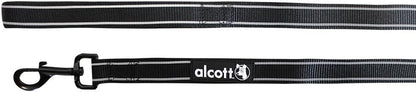 Alcott Adventure Dog Leash With Reflective Stitching & Neoprene Padded Handle, Large, Black