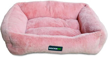 Doctor Pet Brownie Series Rectangle Pet Bed Small - 60x50x19cm - Soft Washable Fabric, Reversible Cushion, Non-Slip Base,Ideal for Cats & Small Dogs