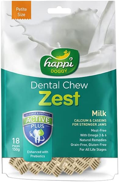 Happi Doggy Dental Chew Zest-Milk-2.5" (18 pieces) - 150g