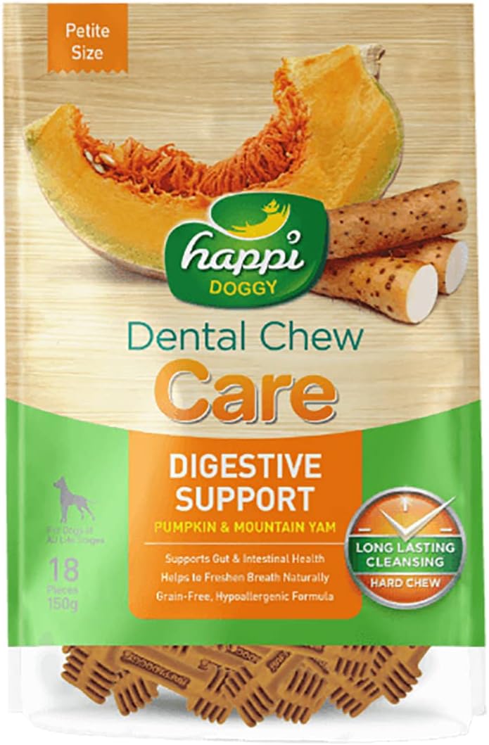 Happi Doggy Dental Chew Care-Digestive Support-2.5" (18 pieces)-150g