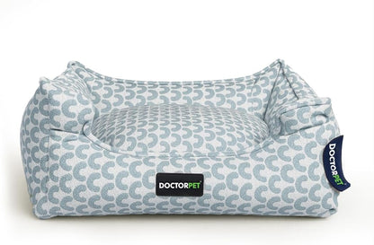 Doctor Pet Block Rectangle Pet Bed Small - Blue - Premium Waterproof Bed with Sustainable Filling, Non-Slip Base & Durable Exterior – 60 x 50 x 19 cm