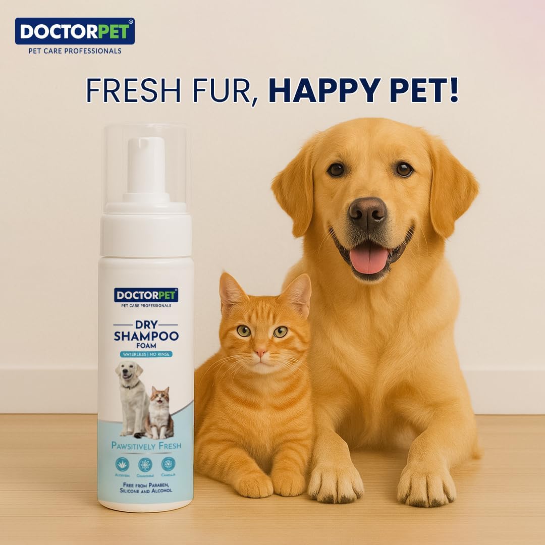 Doctor Pet Dry Shampoo Foam Pawsitively Fresh 200ml