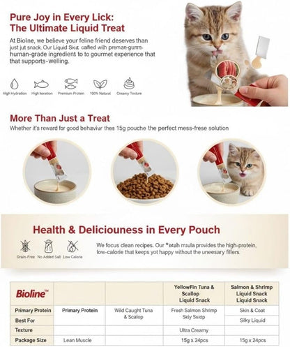 Bioline Cat Treats 15g x 24[Flavor - Yellowfin Tuna & Scallop]