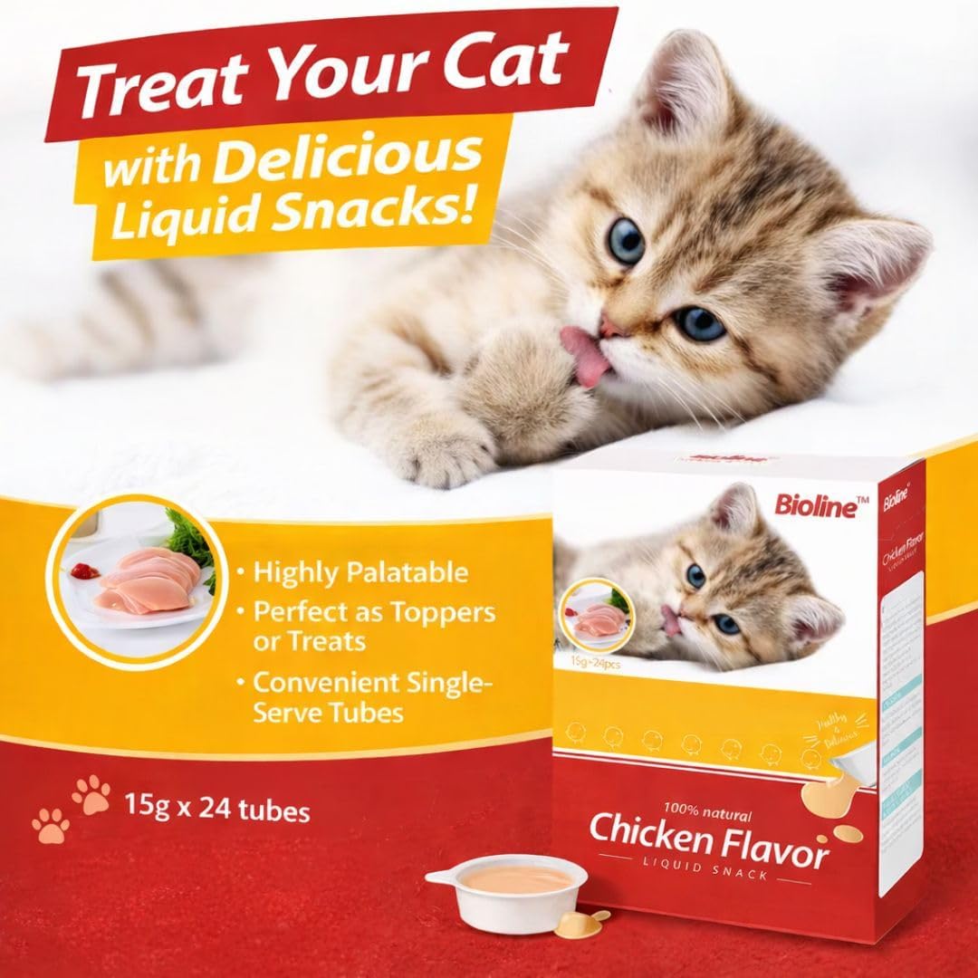 Bioline Cat Treats Chicken Flavor 15g x 24