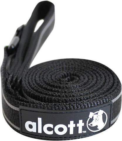 Alcott Adventure Dog Leash With Reflective Stitching & Neoprene Padded Handle, Large, Black