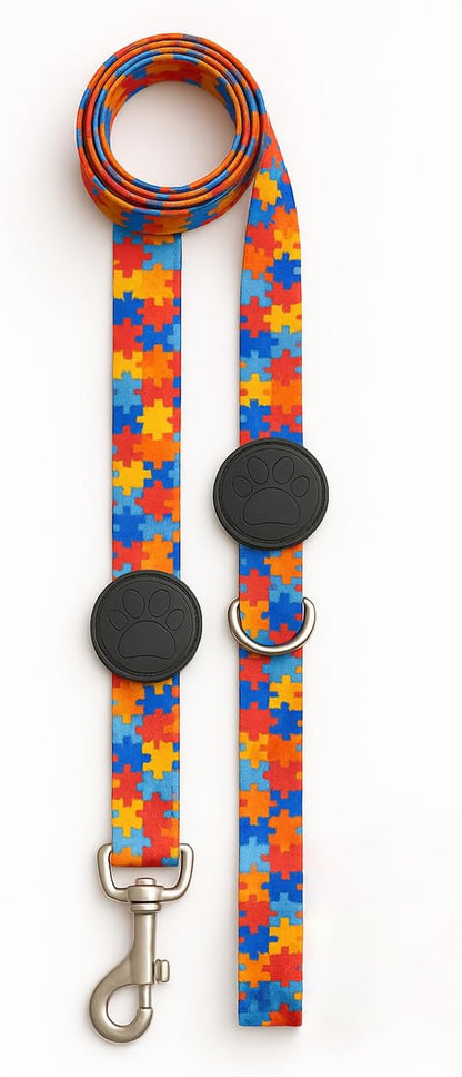 DOCTOR PET Digital Print Pattern Leash PUZZLE M – L