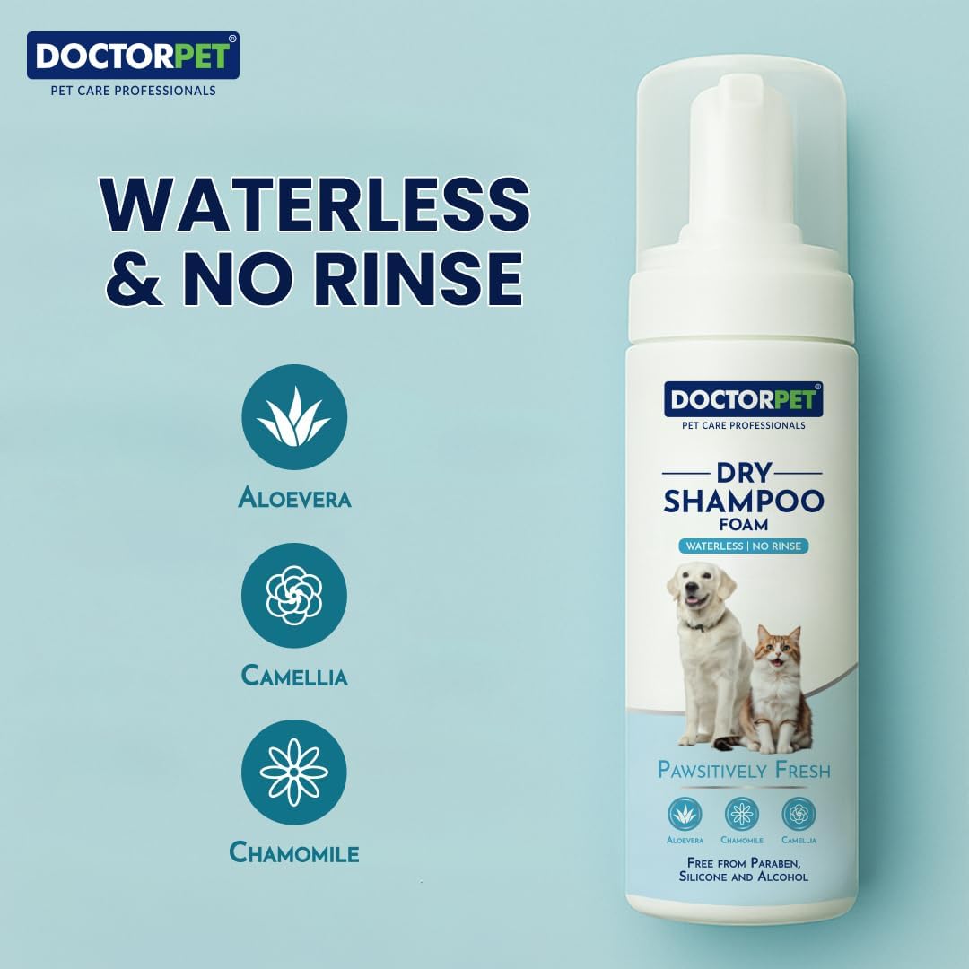 Doctor Pet Dry Shampoo Foam Pawsitively Fresh 200ml