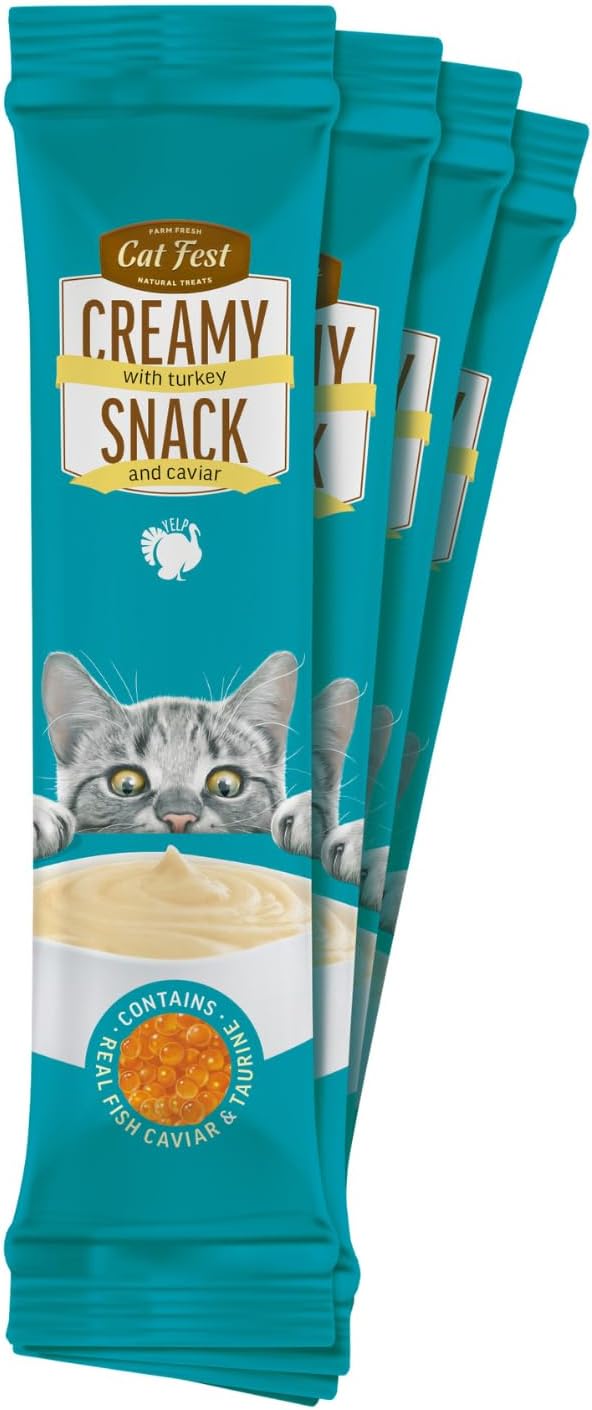 Cat Fest Creamy Snacks- Turkey With Caviar 4x10g