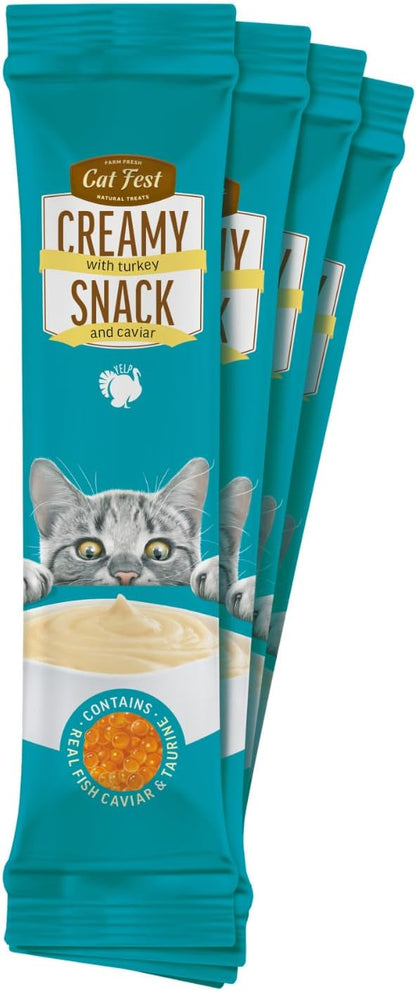 Cat Fest Creamy Snacks- Turkey With Caviar 4x10g
