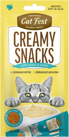 Cat Fest Creamy Snacks- Turkey With Caviar 4x10g