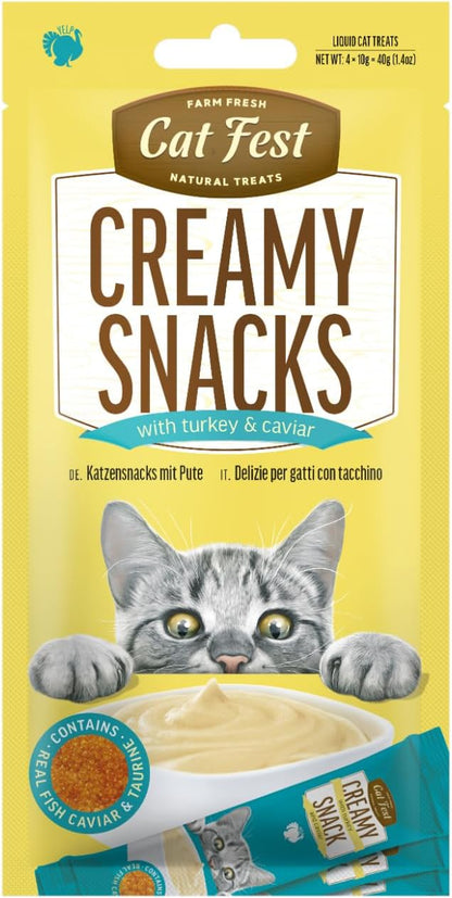 Cat Fest Creamy Snacks- Turkey With Caviar 4x10g
