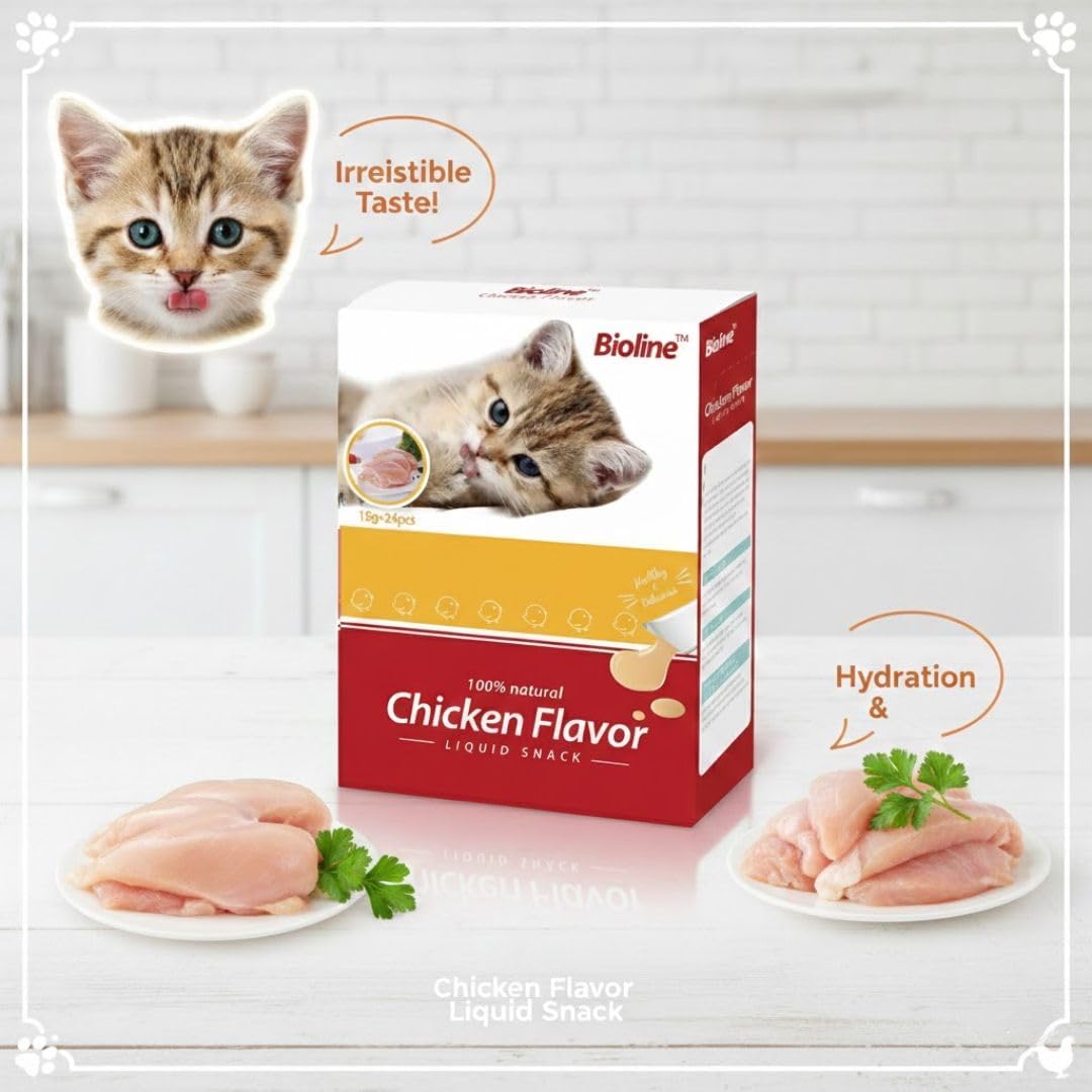 Bioline Cat Treats Chicken Flavor 15g x 24