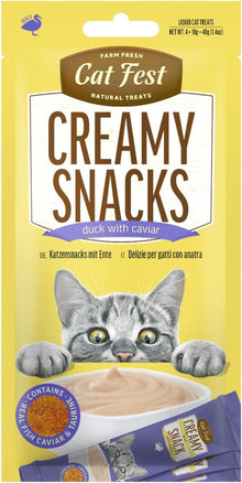 Cat Fest Creamy Snacks-Duck With Caviar 4x10g