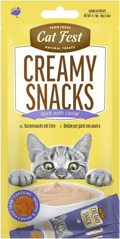 Cat Fest Creamy Snacks-Duck With Caviar 4x10g
