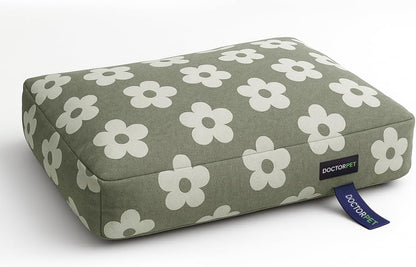 Doctor Pet Cozy Pet Mattress Medium - Green - Soft & Durable Washable Dog & Cat Bed with Sustainable Filling and Non-Slip Base – 85 x 55 x 15 cm