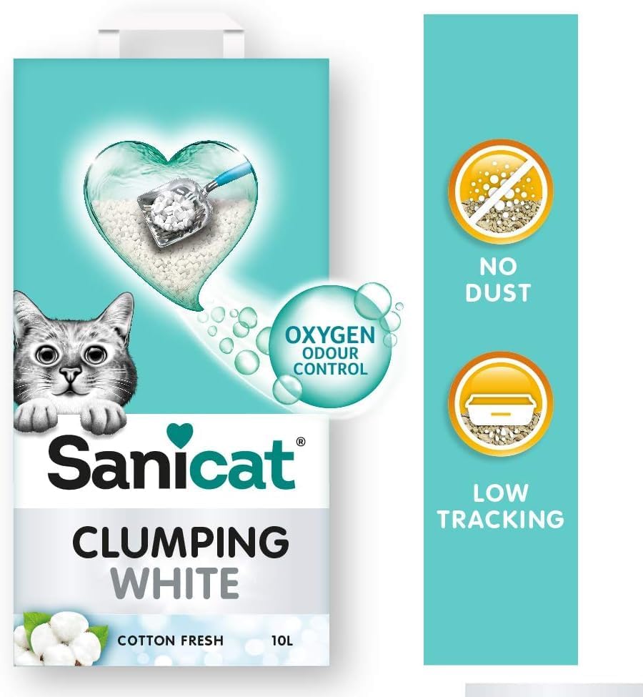 Sanicat Clumping White Cotton Fresh (Scented) 10 L