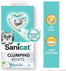 Sanicat Clumping White Cotton Fresh (Scented) 10 L