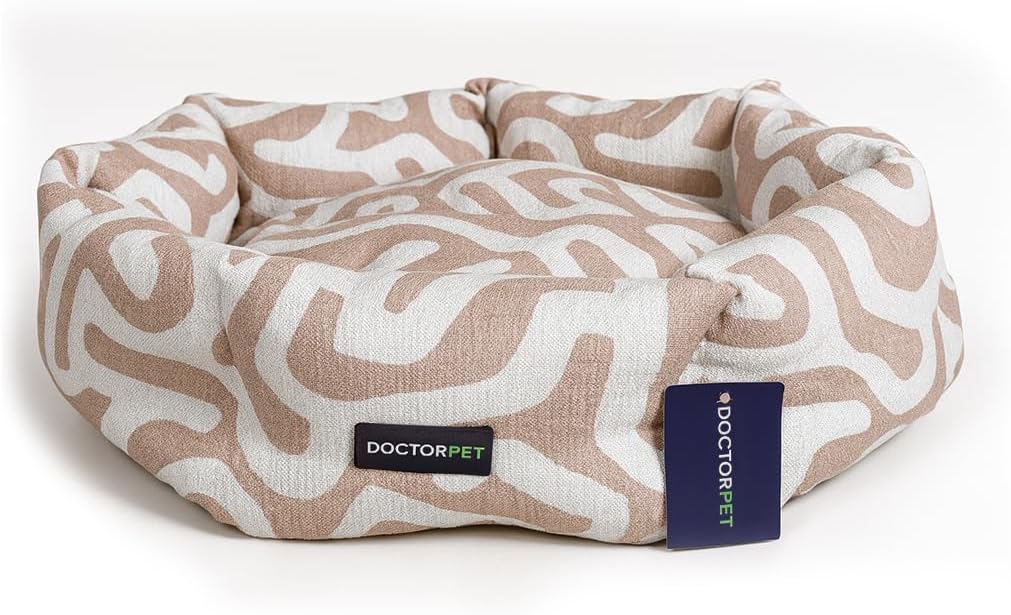Doctor Pet Pumpkin Dog Bed Small - Pink - Soft & Durable Washable Pet Bed, with Non Slip Base- 50 x 50 x 29 cm