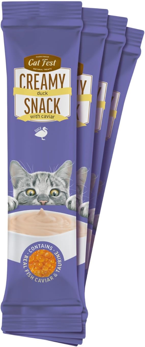 Cat Fest Creamy Snacks-Duck With Caviar 4x10g