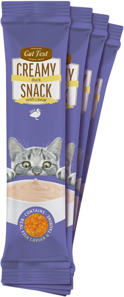 Cat Fest Creamy Snacks-Duck With Caviar 4x10g