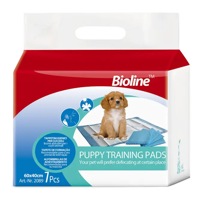 Bioline Puppy Training Pads - 60X40 cm (7Pcs), White 250g