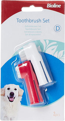 Bioline Finger Toothbrush Dental Care for Dogs & Cats 2pcs