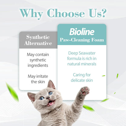 Bioline paw cleaning foam for cat 100 ml, multicolor