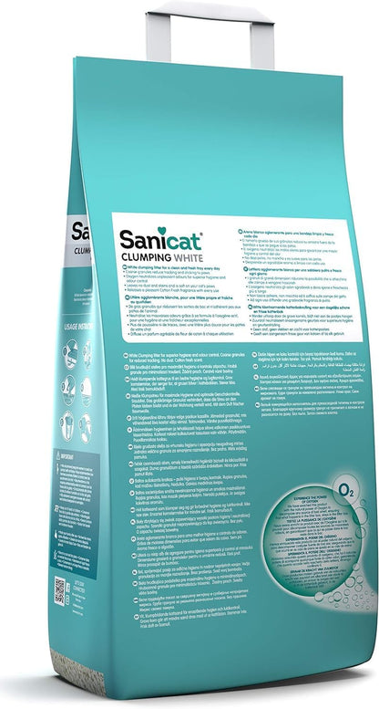 Sanicat Clumping White Cotton Fresh (Scented) 10 L