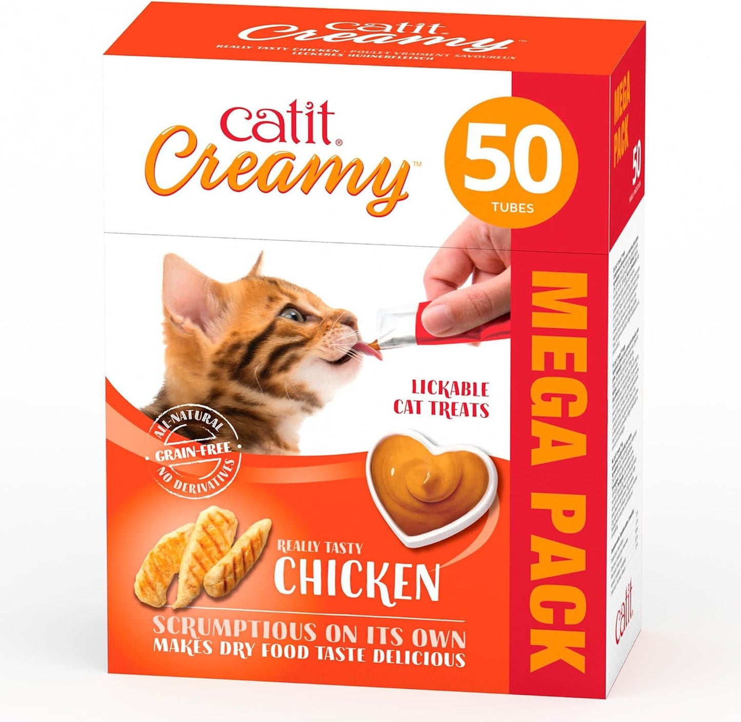 Catit Creamy Treats Mega Pack Chicken, 50 tubes/box