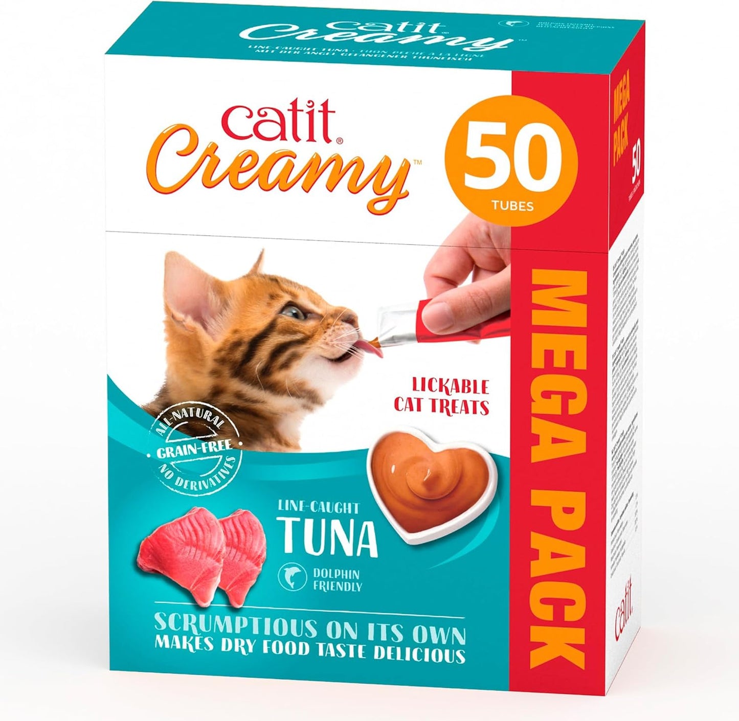 Catit Creamy Treats Mega Pack Tuna, 50 tubes/box