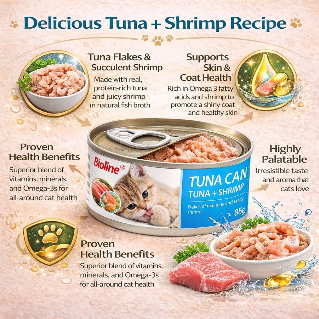 Bioline Cat Tuna Can Flavor Tuna + Shrimp 85g