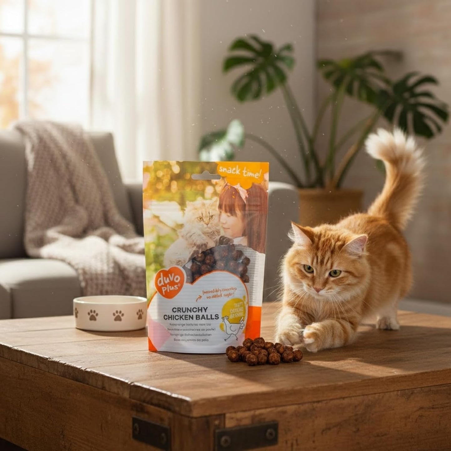 Duvo Crunchy Chicken Balls for Cats 50g