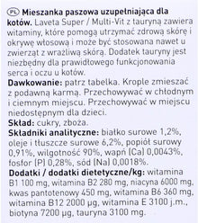 Multivitamin Liquid with Taurine for Cat 50 ml