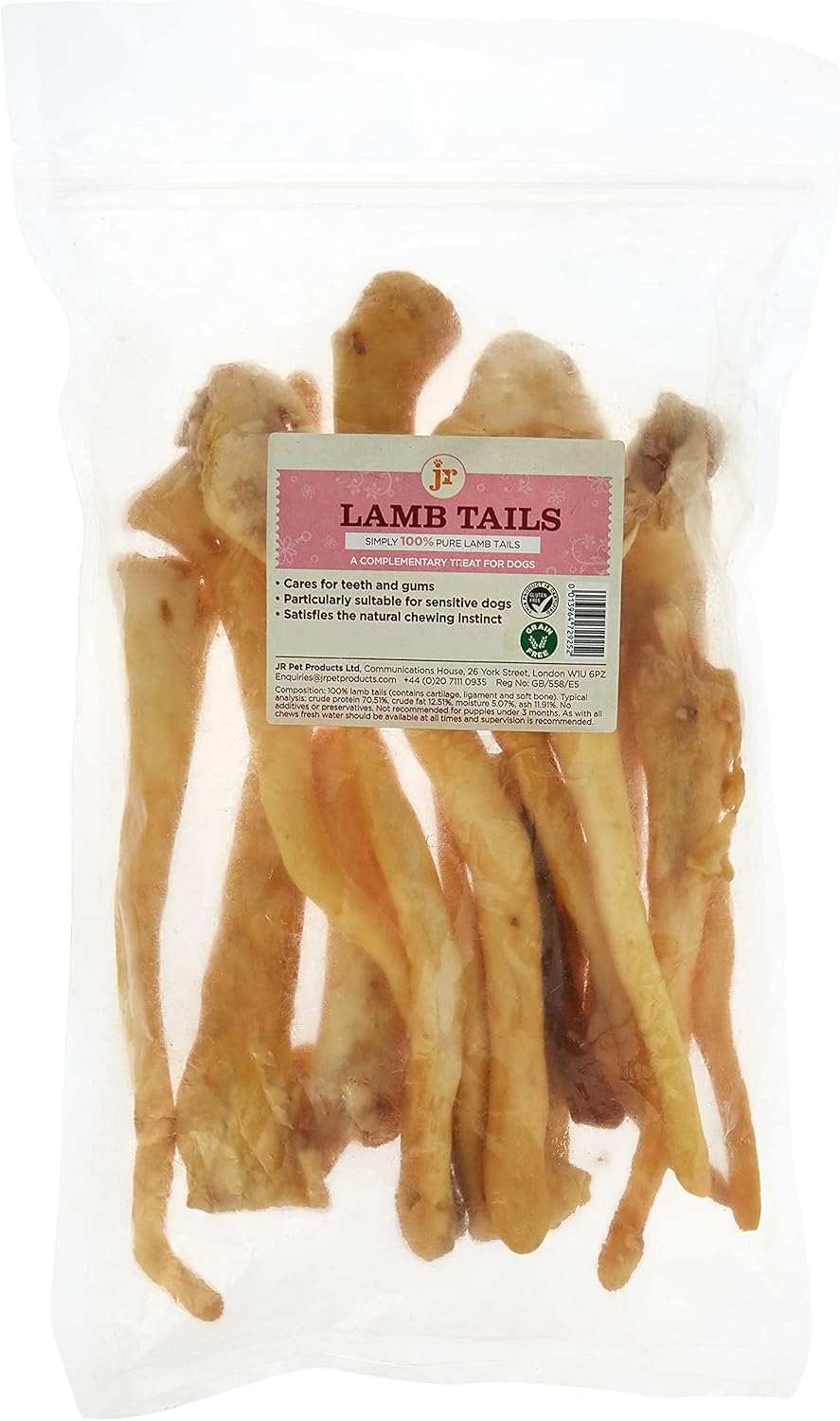 Jr Pet Products Lamb Tails Packed Dog Treats 250g