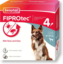 Beaphar Fiprotec Spot-On for Medium Dog, 4 Pipettes