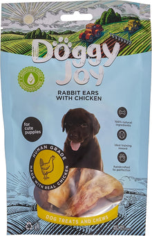 Doggy Joy Rabbit Ears with Chicken Puppy Treats 90g