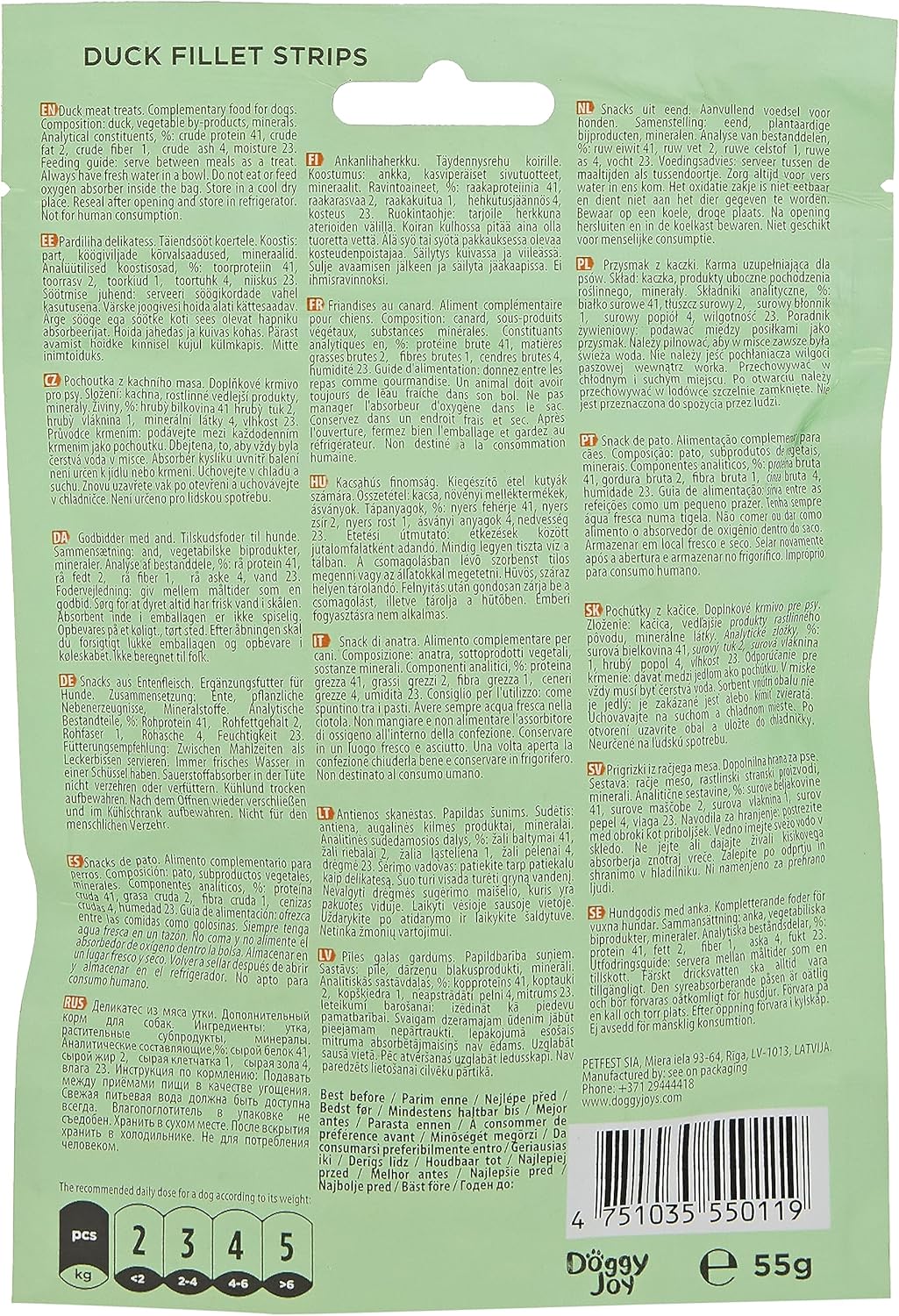 Doggy Joy Duck Fillet Strips Dog Treats 55g