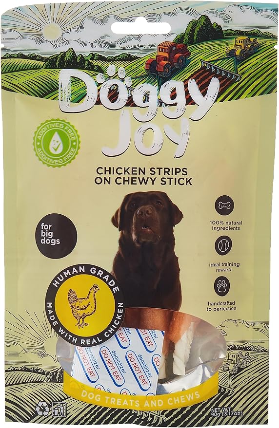 Doggy Joy Chicken Strips on Chewy Stick Dog Treats 90g