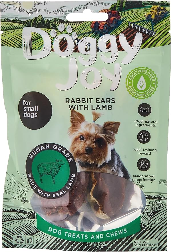 Doggy Joy Rabbit Ears with Lamb Dog Treats 55g