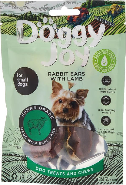 Doggy Joy Rabbit Ears with Lamb Dog Treats 55g