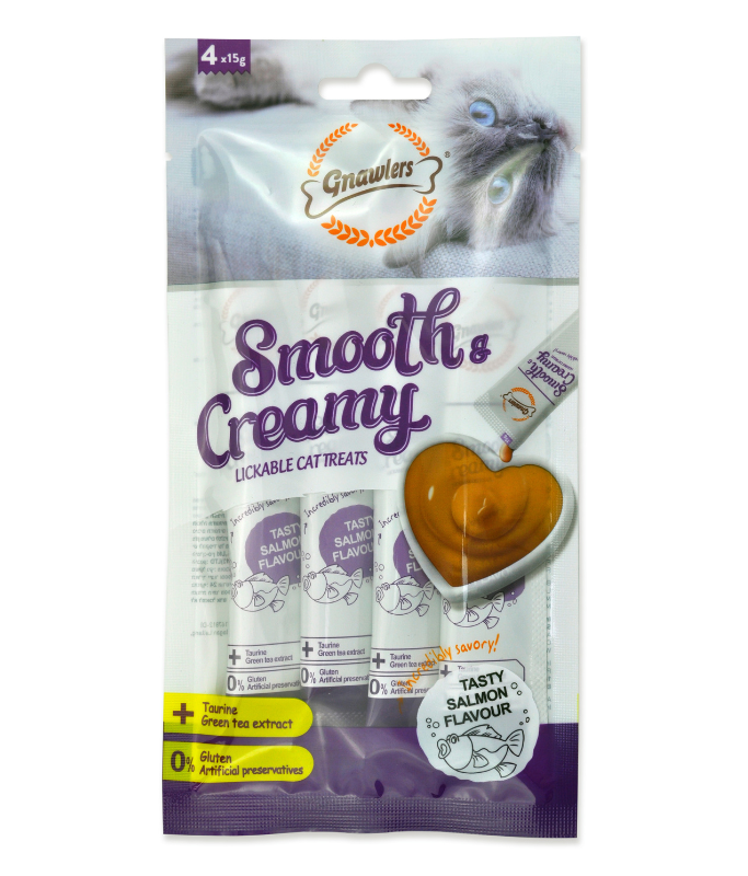 Gnawlers Smooth & Creamy Lickable Cat Treats (4pcsx15g)