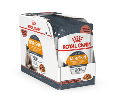 Royal Canin Feline Care Nutrition Hair & Skin In Gravy Adult Wet Cat Food 85G